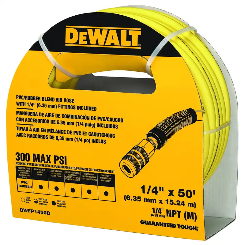 DeWALT | DWFP1450D | 1/4" x 50' Premium Hybrid Polymer Blend Air Hose Today Only