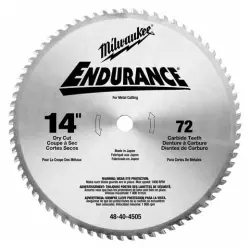 Free Returns Milwaukee Electric Tools | 48-40-4505 | 14" Circular Saw Metal Cutting 72 Teeth Blade ATB