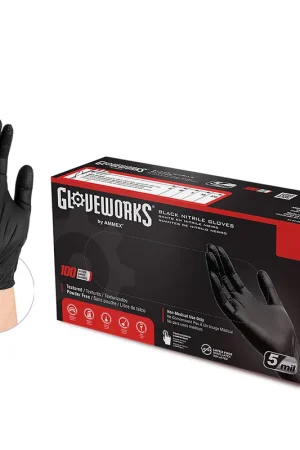 Ammex | GPNB42100 | GlovePlus Black Nitrile PF Ind Gloves, Small Hot Deal