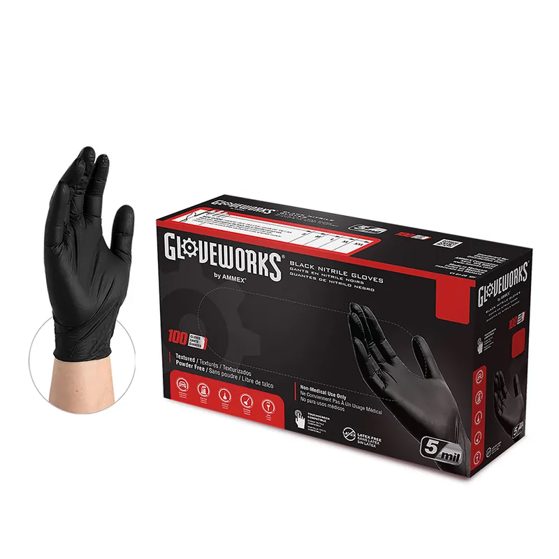 Ammex | GPNB42100 | GlovePlus Black Nitrile PF Ind Gloves, Small Hot Deal