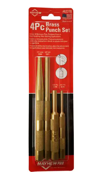 4 PIECE BRASS PUNCH SET SAE - Mayhew Tools Get Yours