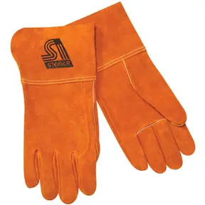 Modern LG MIG GLOVE BROWN 4" CUFF - Steiner Industries