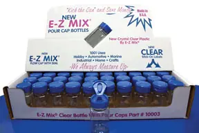 Editor’s Pick 2 Oz Clear Plastic Bottle w E-Z Flow Cap 50/Box - EZ Mix