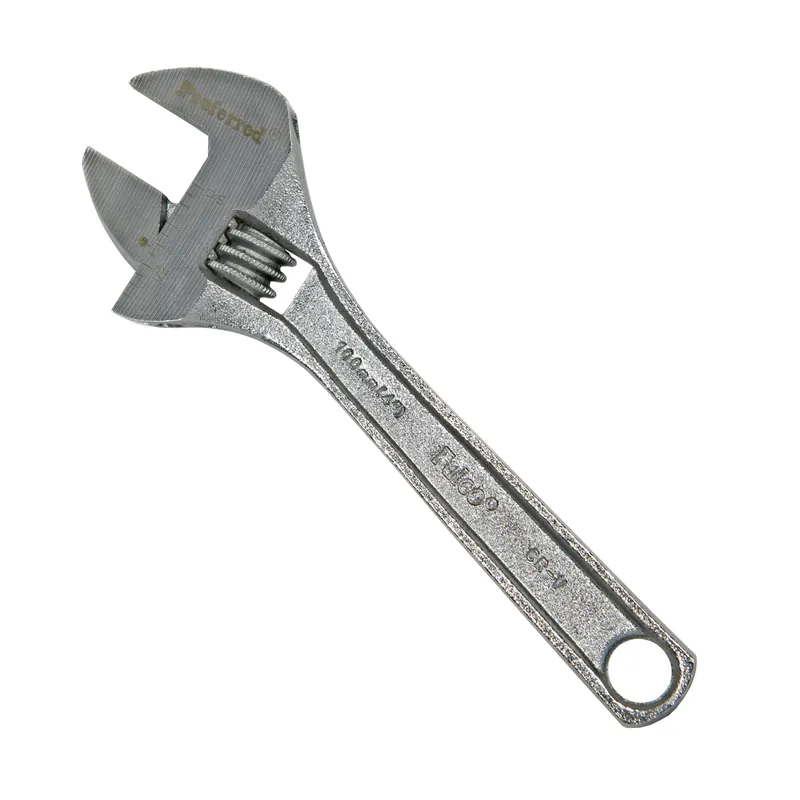 4" Length Proferred Standard Adjustable Wrench, Chrome Finish Budget