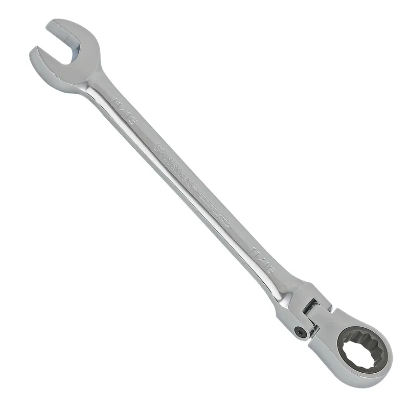 Shop Now 11/16" Proferred Flex Ratcheting Combination Wrench, Chrome Finish