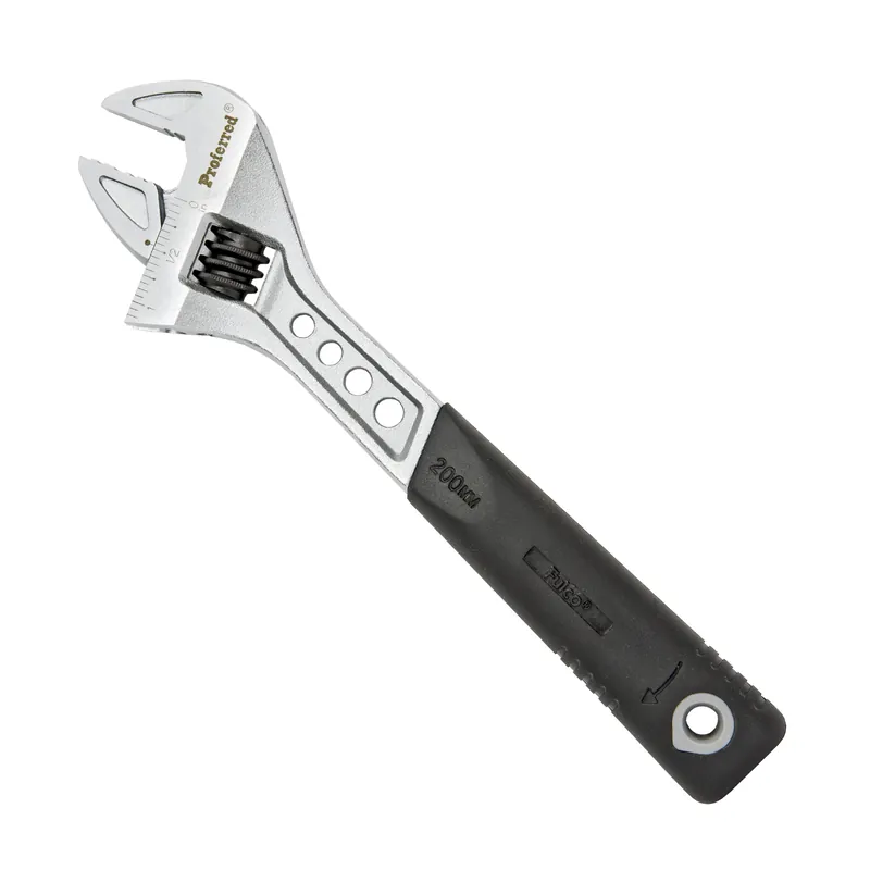 8" Length Proferred Tiger Paw Adjustable Wrench w/ Padded Handle, Matte Finish Premium
