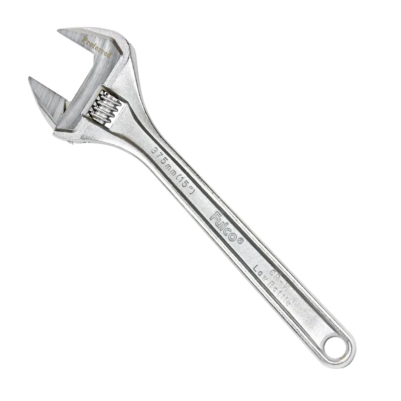 Fan Favorite 15" Length Proferred Standard Adjustable Wrench, Chrome Finish