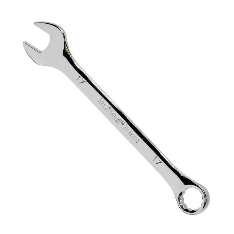 Free Returns 17MM (11/16") CHROME FINISH PROFERRED COMBINATION WRENCH, CHROME FINISH
