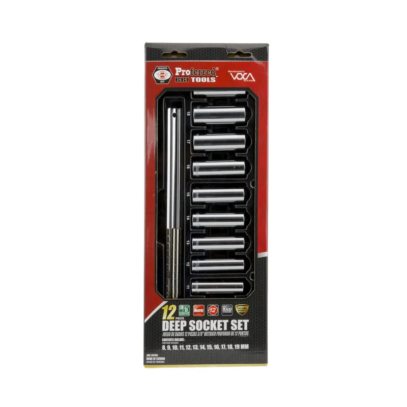 Last Chance 12 Piece Proferred 12 Point Deep Standard Metric Socket Set (3/8" Drive)