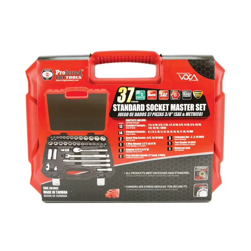 37 Piece Inch & Metric Proferred Socket Master Set (3/8" Drive) Don’t Miss Out