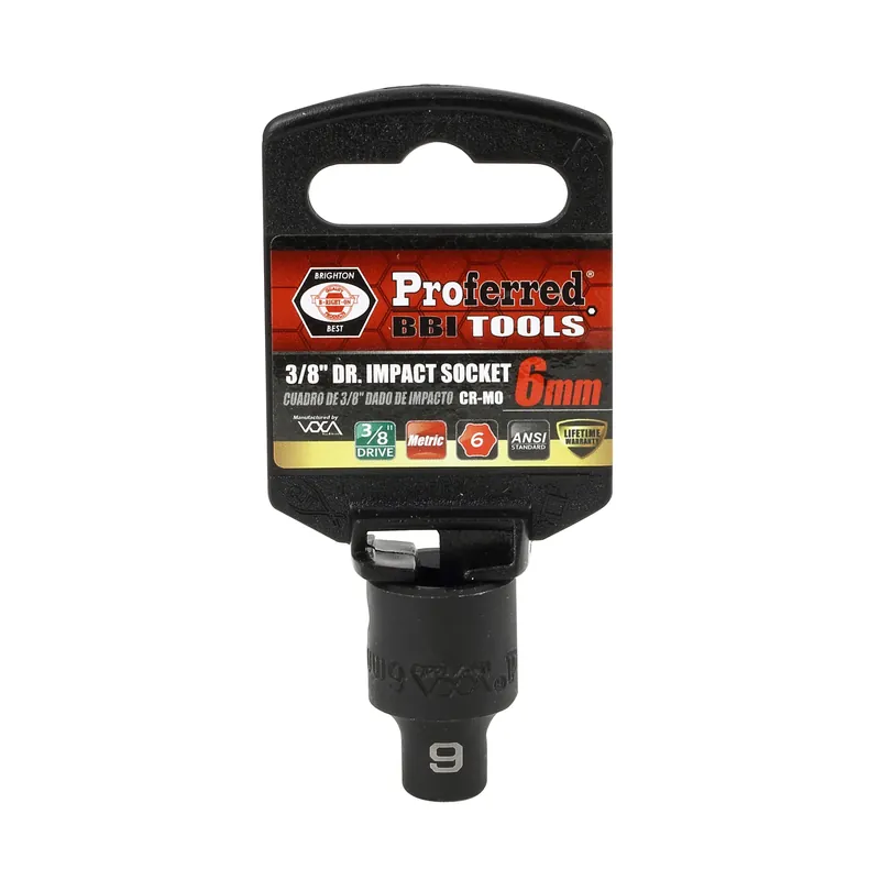 6MM - 3/8" Drive 6 Point Metric Impact Socket Impact New Release