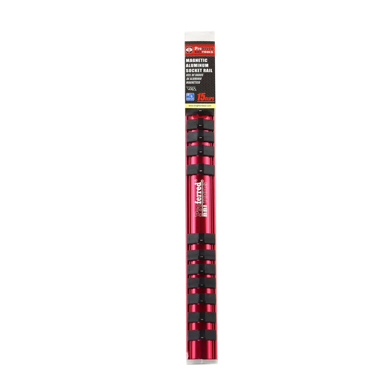 Discount 1/4" Drive 12" Length with 15 Clips Magnetic Aluminum Socket Rail