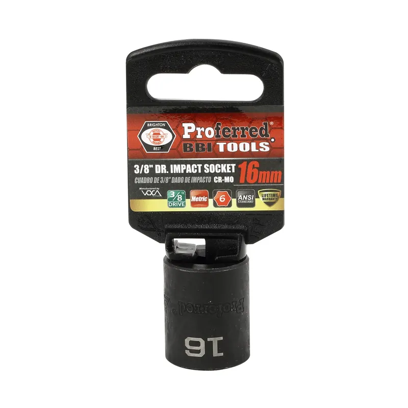 16MM - 3/8" Drive 6 Point Metric Impact Socket Impact Best Seller