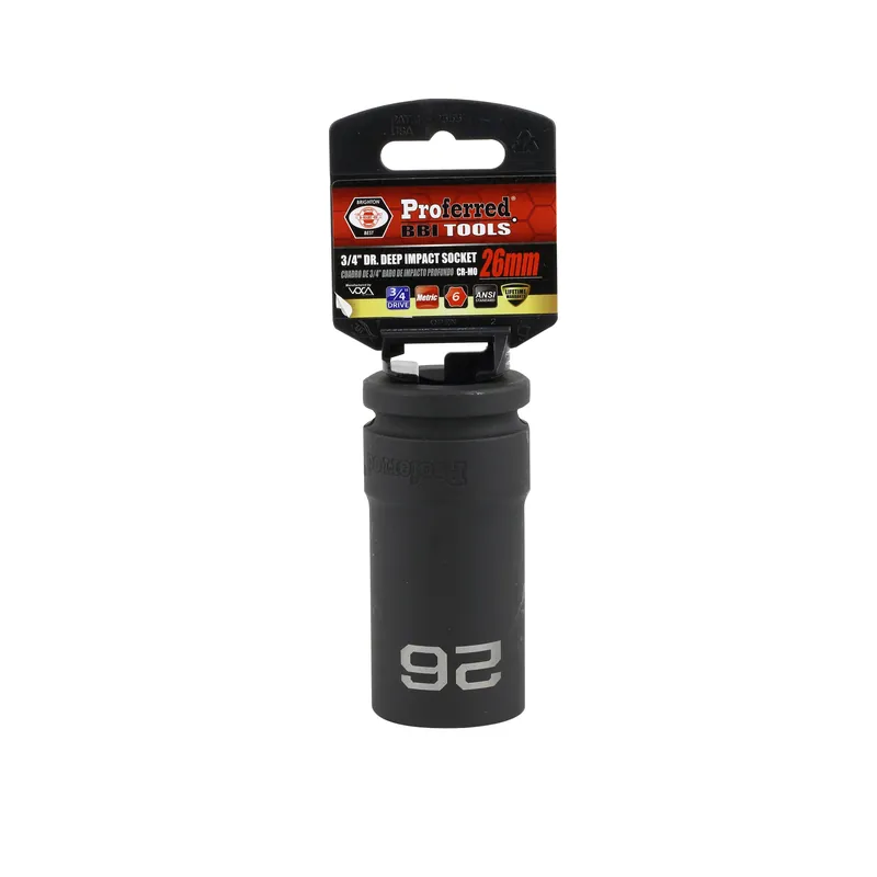 Mega Sale 26MM - 3/4" Drive 6 Point Metric Deep Impact Socket Impact