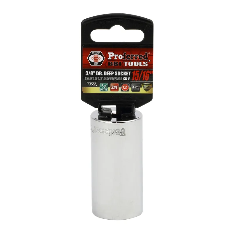 15/16" - 3/8" Drive 12 Point Inch Deep Socket Professional Grade