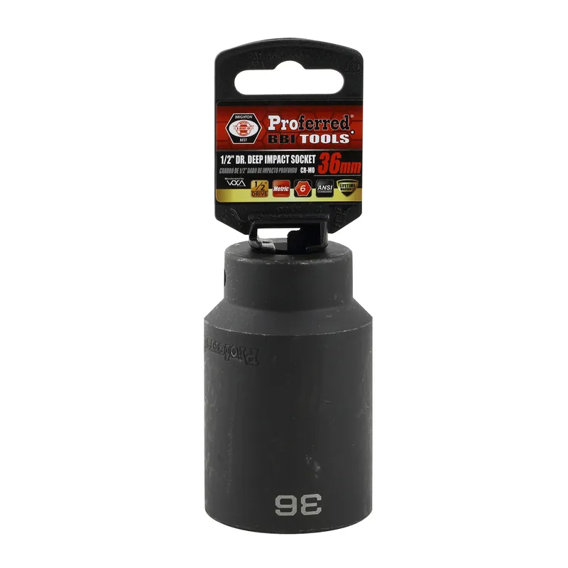 Must Have 36MM - 1/2" Drive 6 Point Metric Deep Impact Socket Impact