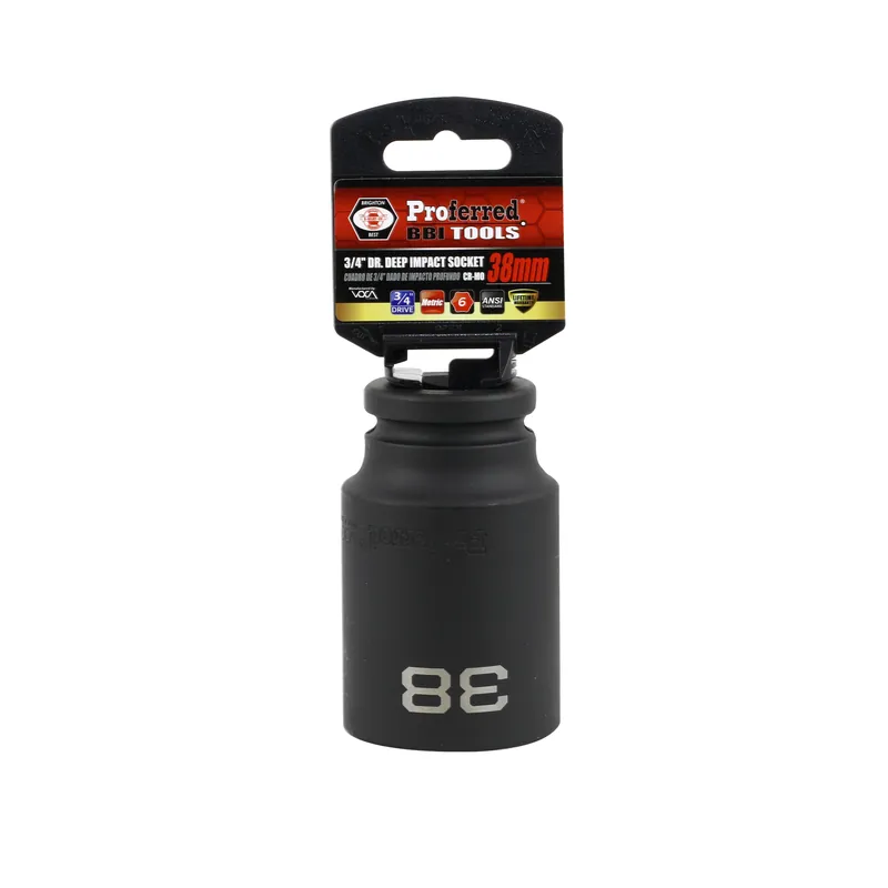 Affordable 38MM - 3/4" Drive 6 Point Metric Deep Impact Socket Impact