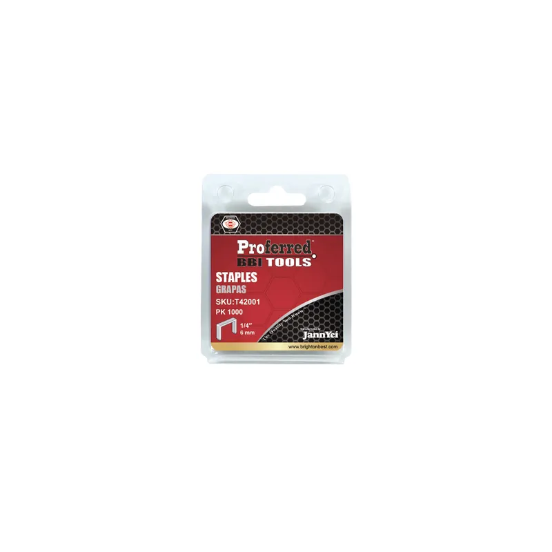 Warranty Included 1/4"(6mm) Height Proferred Staples (1.2mm Thick, 10.6mm Wide) (1000 Piece Boxes)