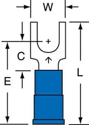 Mega Sale 3M™ Block Fork Terminal BS-32-10-NB, Nylon with Insulation Grip Butted Seam 16-14 AWG, 95362, suitable for use in a terminal block