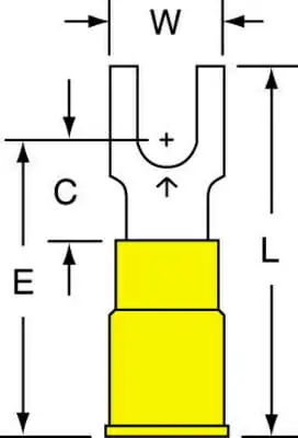 Hot Picks 3M™ Block Fork Terminal Nylon with Insulation Grip Butted Seam 12-10 AWG, 95367, BS-33-8-NB, suitable for use in a terminal block