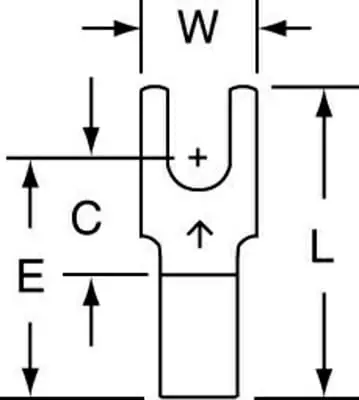 Worldwide Shipping 3M™ Non-Insulated Butted Seam Block Fork Terminal BS-32-6S, suitable for use in a terminal block