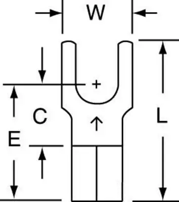 Special Discount 3M™ Non-Insulated Butted Seam Block Fork Terminal BS-33-10, suitable for use in a terminal block