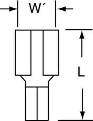Handmade 3M™ Non-Insulated Butted Seam Female Disconnect, 72F-250-32, Max. Temp. 347 °F (175 °C) for bare terminals