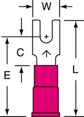 3M™ Vinyl Insulated Butted Seam Block Fork Terminal BS-31-4S-P, suitable for use in a terminal block No Minimum Order