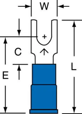 3M™ Vinyl Insulated Butted Seam Block Fork Terminal BS-32-6S-P, suitable for use in a terminal block Special Discount
