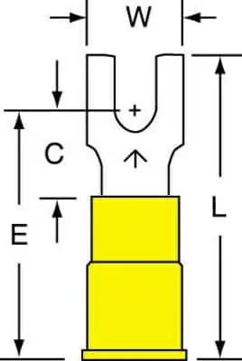 3M™ Vinyl Insulated Butted Seam Block Fork Terminal BS-33-6-P, suitable for use in a terminal block High Quality