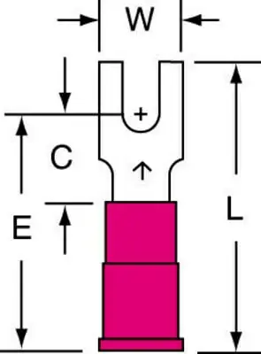3M™ Vinyl Insulated Butted Seam Block Fork Terminal, BS-31-8-P, suitable for use in a terminal block Hassle-Free Returns