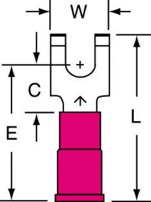 3M™ Vinyl Insulated Butted Seam Flanged Block Fork Terminal BS-21-6S-P, suitable for use in a terminal block Affordable