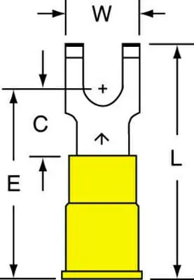 3M™ Vinyl Insulated Butted Seam Flanged Block Fork Terminal BS-23-8-P, suitable for use in a terminal block Last Chance