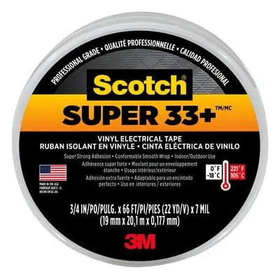 Seasonal Sale Scotch® Super 33+™ Vinyl Electrical Tape, 6132-BA-10, 3/4 in x 66 ft x 0.007 in