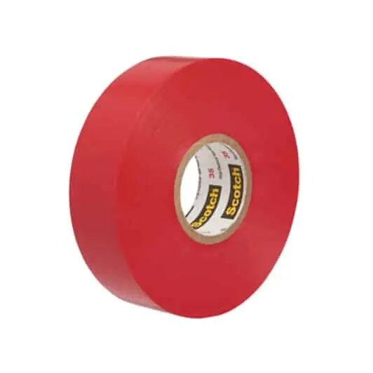 Direct From Manufacturer Scotch® Vinyl Color Coding Electrical Tape 35, 1 in x 36 yd, 1 in Core, Red, 42 rolls/Case