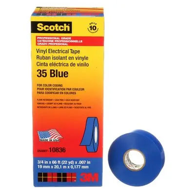 Scotch® Vinyl Color Coding Electrical Tape 35, 3/4 in x 66 ft, Blue Sale