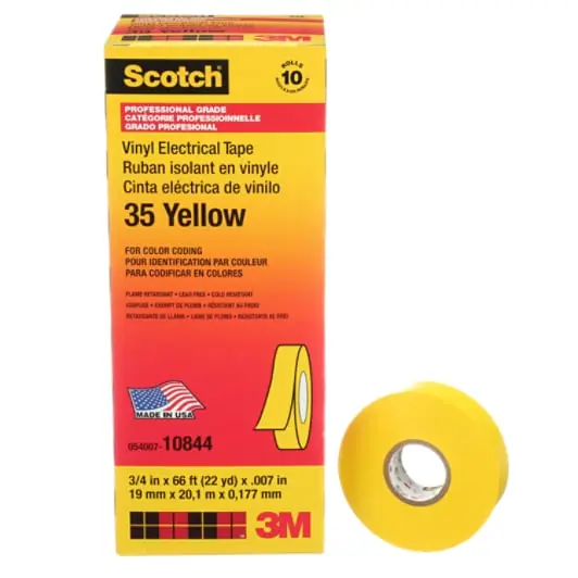Scotch® Vinyl Color Coding Electrical Tape 35, 3/4 in x 66 ft, Yellow Seasonal Sale