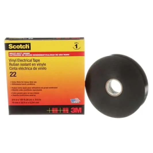Scotch® Vinyl Electrical Tape 22, 3/4 in x 36 yd, Black, 12 rolls/carton Buy Direct